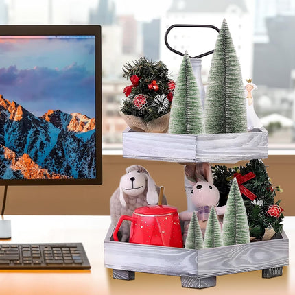 Mini Christmas Trees 6pcs, Small Bottle Brush Trees, Artificial Tabletop Christmas Tree Decorations for Indoor, Office, Outdoor, Home Room, Table, Party Decor