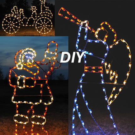 100FT C9 Light String Christmas Stringer, E17 Light Sockets 12" Spacing, C9 Stringer Set White Outdoor String Light Strand for Wedding Patio Event Lighting Decor, White Wire