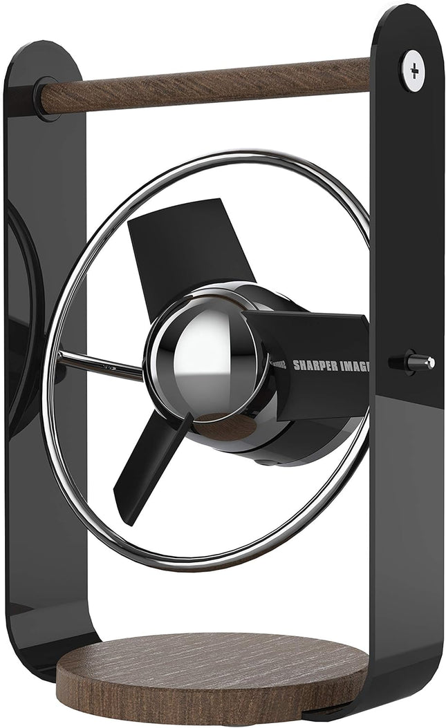 Sharper Image Sbv1Si Usb Fan With Soft Blades, 2 Speeds, Touch Control, Quiet Operation, 5V Wall Adapter, 6 Ft. Cable, Personal