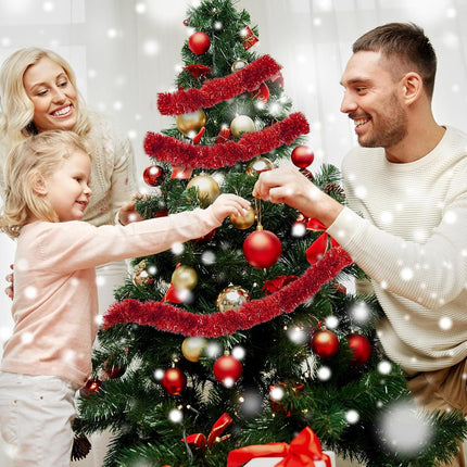 Boao 39.6 FT Christmas Tinsel Garland Christmas Tree Decorations Garland Glitter Tinsel Twist Garland Shiny Hanging Decoration for Party Supplies Xmas Tree Home Stairs Indoor Outdoor Decor