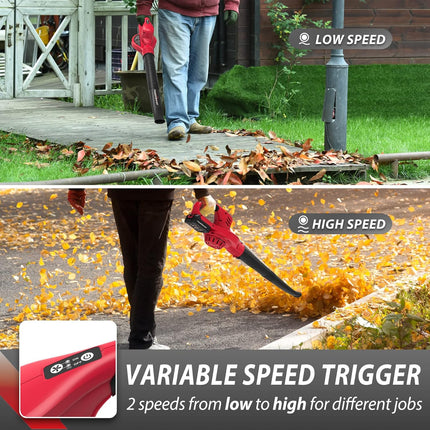 PowerSmart Cordless Leaf Blower with Battery and Charger, 20V 150 MPH Lightweight Blower for Lawn Care, Patio, Driveway