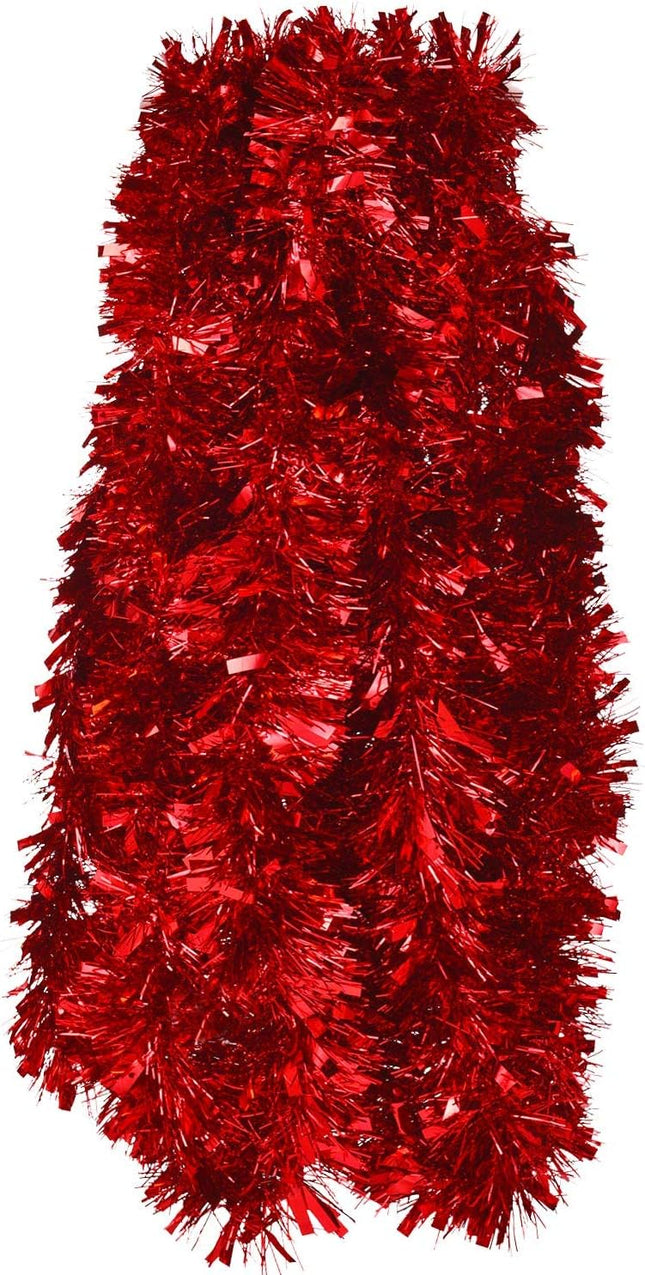 Gejoy 32.8 Feet Christmas Tinsel Garland Metallic Tinsel Garland Glittering Hanging Decoration for Christmas Tree Wreath Wedding Party Supplies (Red)