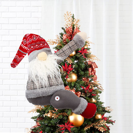Gnome Tree Topper,Gnome Christmas Tree Topper,Gnome Christmas Decorations,Funny Christmas Tree Topper Gnome,Hand Made Christmas Decorations Holiday Home Decor,Also be Used as Curtain Tie(Red)
