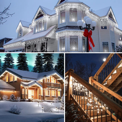 Icicle Lights Outdoor, 40Ft White Christmas Lights with 81 Drops, 432 LED Icicle Christmas Lights Outdoor with Remote and Timer, Christmas Lights for House Eaves Wedding, Pure White