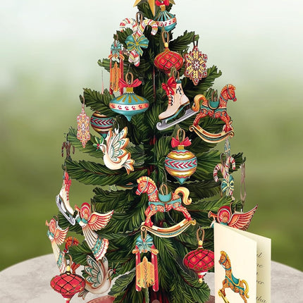 Freshcut Paper Pop Up Cards, 3D Popup Greeting Cards, Birthday Cards, Note Card & Envelope, 15" Christmas Tree