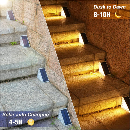 Volisun Solar Stair Lights 6 Pack, Solar Step Lights Outdoor Waterproof Ip67, Led Outdoor Step Lights, Solar Outdoor Lights Decor