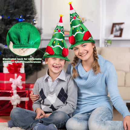 Funny Christmas Tree Hat, Novelty Santa Hat, Xmas Holiday Hat for Adults, Cute Christmas Tree Topper, Unisex, Velvet, Christmas Theme Costume, Winter Party Favors