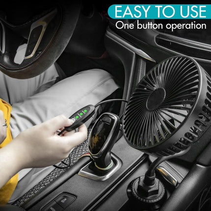 Car Fan, Usb Powered 6 Golf Cart Fan, 3 Speeds Portable Car Air Conditioner, 360° Rotation Car Cooling Fan With Flexible