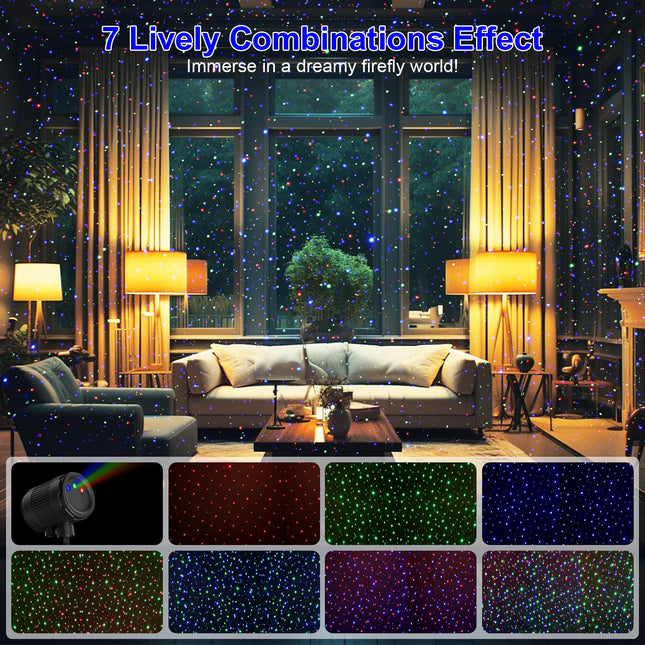 Christmas Laser Lights Projector Outdoor,3 Color Blue Red Green Sparkling Stars Projector,Waterproof Holiday Light with RF Control and Timer for Halloween Christmas Decorations