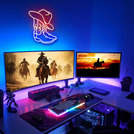 Kavaas Cowboy Boot Neon Sign, Neon Cowboy Hat Sign for Wall Decor Western Neon Sign for Bedroom, Bar, Office, Man Cave - Best s for Rodeo Enthusiast, Birthday, Christmas