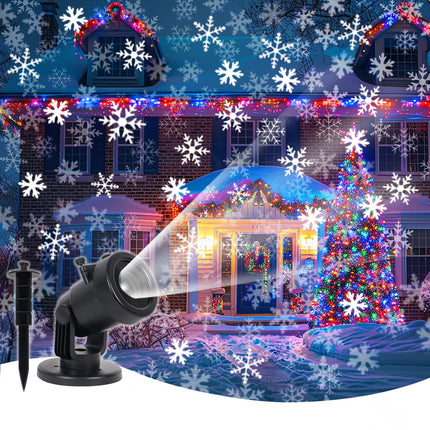 Christmas Snowflake Projector Lights Outdoor, White LED Snowfall Projection for Holiday Decorations, Adjustable Projection Distance, Weatherproof Christmas Yard Lights for Home, Garden, Parties