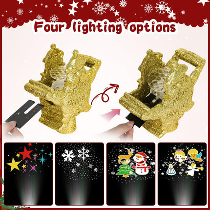 Christmas Tree Topper Decorations - 3D Silver Glittered for Christmas Decoration Snowflake Light Tree Topper with LED Rotating Projector for Holiday Tree Decoration