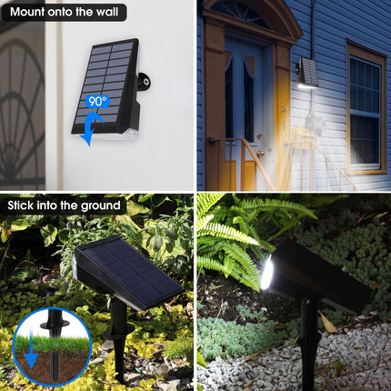 E ENERGETIC LIGHTING Solar Lights Outdoor Waterproof IP68, 4 Lighting Modes Solar Powered Garden Yard Spot Solar Lights for Christmas Outside Landscape- 4 Pack (Daylight)
