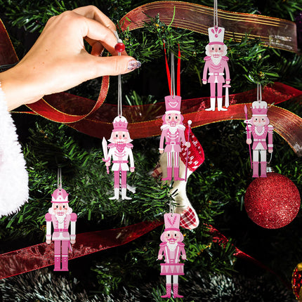 Spiareal 36 Pieces Christmas Nutcrackers Decorations Nutcracker Ornaments Wooden Hanging Christmas Decorations Nutcracker Figures (Elegant Style)
