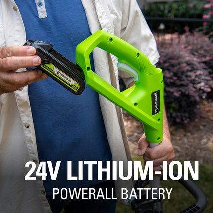 Greenworks 24V 12-Inch Cordless String Trimmer, 2.0 AH Battery Included, ST24B210
