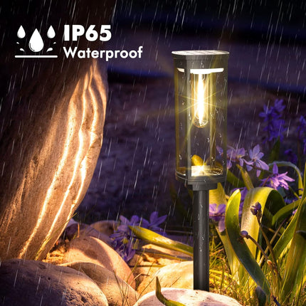 Solar Pathway Lights Outdoor 6 Pack, Bright Solar Path Light Outside Waterproof, Solar Garden Decorative Solar Powered Landscape