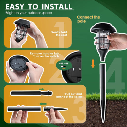 Solpex Solar Lights For Outside, Solar Outdoor Lights 8 Pack, Up To 10 Hrs Auto On/Off Garden Lights Waterproof, Solar Powered