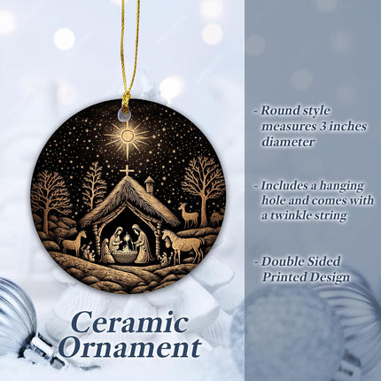 Nativity Christmas Ornaments Nativity Mary, Josheph and Baby Jesus Ornaments, Religious Ornament , Nativity Scene Ornament (Scene christmas)