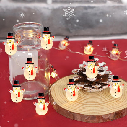 Silverstro Snowman Christmas String Lights: 10 Ft 30 LED USB & Battery Powered Fairy Lights with Remote - Kid's Room Bedroom Kitchen Party Xmas Tree Decor