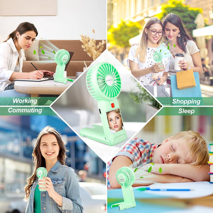 Mini Handheld Mirror Fan, Portable Fan Small Personal Fan Usb Charger, 4 Speed Adjustable Hand Fan With Mirror, Makeup Eyelash