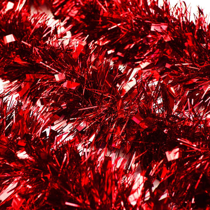 Gejoy 32.8 Feet Christmas Tinsel Garland Metallic Tinsel Garland Glittering Hanging Decoration for Christmas Tree Wreath Wedding Party Supplies (Red)