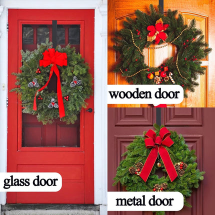 Adjustable Wreath Hanger, 14.5"-25" Wreath Hangers for Front Door, 20 lbs Christmas Wreaths Decorations Metal Door Hanger Hook for Front Door