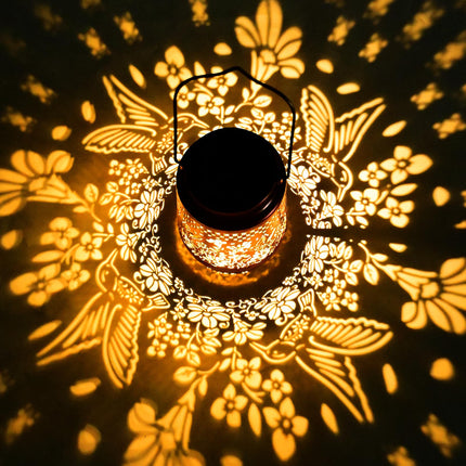 Outdoor Solar Lanterns Hummingbird Decor - Nelyeqwo Waterproof Hanging Solar Lights s for Women Men Metal Lantern Decor for Garden Patio Lawn Porch Backyard Tabletop Pathway Landscape