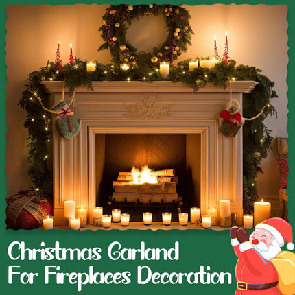 Hotop Artificial Christmas Garland Twist Pine Garland Tinsel Garland Xmas Metallic Decoration Faux Holiday Decor for Stair Fireplace Christmas Tree Wreath(324 ft,Green)