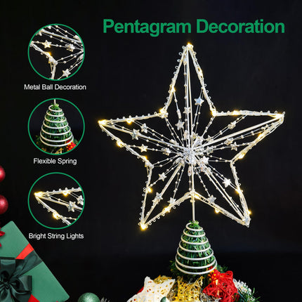 Christmas Tree top Star, LED Warm Light, Christmas Tree top Bright Star, Used for Christmas Tree Decoration Internal Decoration