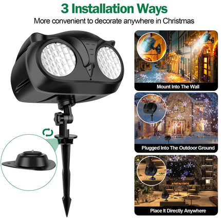 Verla Christmas Projector Lights Outdoor Snowflake Projector Lights with Remote Control, Christmas Decorations Snow Projector IP65 Waterproof Dynamic Snowfall Landscape Light for Holiday(Double Head)