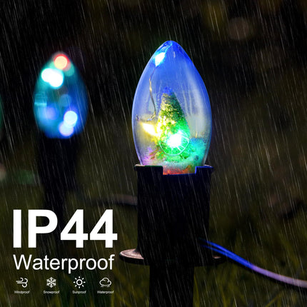 Christmas Pathway Lights Outdoor, 24.2FT 20 C9 LED Christmas String Lights with Stakes, Waterproof Connectable Walkway String Lights for Outside Yard Sidewalk Driveway Christmas Decorations