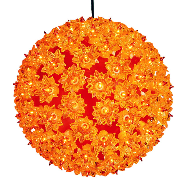 7.5" Orange Sphere Light, Commercial Grade and UL Decorative Lights, for Indoor and Outdoor Halloween, Christmas, Garden, Porch, Patio.