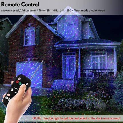 Poeland Christmas Laser Projector Lights with Remote Control and Security Lock, Halloween Garden Lights for Indoor, Outdoor, Home, Garden (Red, Green, Led Blue)