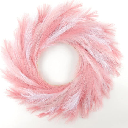 Perfnique Pampas Grass Wreath, 27'' Faux Pampas Wreath for Front Door, Artificial Pampas Wreath for All Seasons, Boho Wall Decor, Farmhouse Pampas Grass Garland, DIY Wreath Arrangement (Mixed-Pink)