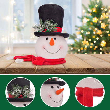 Christmas Tree Topper Snowman Hugger Santa Christmas Tree Topper Xmas Holiday Winter Wonderland Party Year Decoration Ornament Supplies