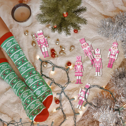 Spiareal 36 Pieces Christmas Nutcrackers Decorations Nutcracker Ornaments Wooden Hanging Christmas Decorations Nutcracker Figures (Elegant Style)