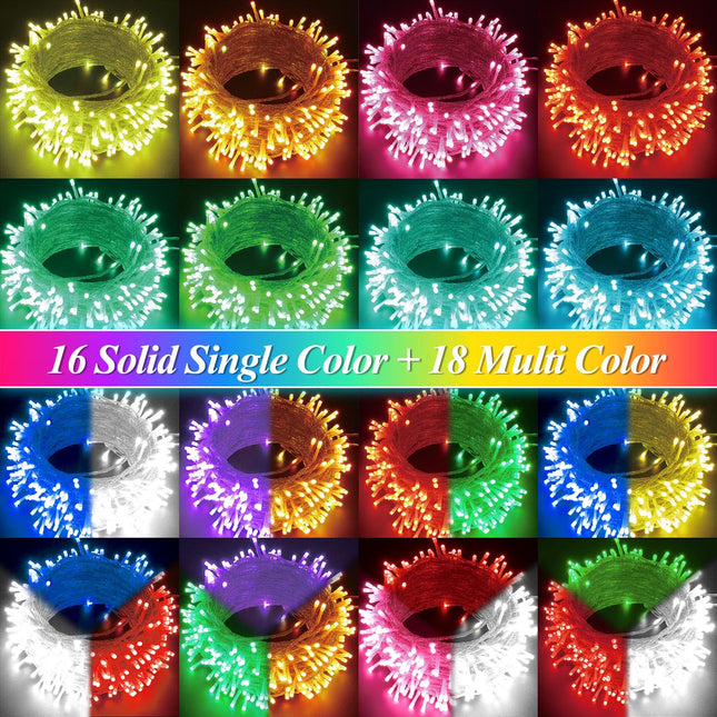 LitHome Color Changing Christmas Lights, 34 Colors 66Ft 200 LED String Lights with Remote, Plug in Christmas Tree Lights Indoor Outdoor Connectable for Halloween Wedding Party Christmas Decor