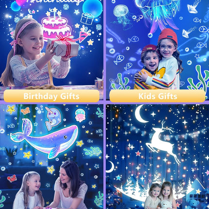 Night Light for Kids + 21 Sets of Films, Projector Night Light for Kids Bedroom, Ceiling, Star Galaxy Projector with 360° Rotation for Baby Girls Boys, Birthday, Christmas, Baby Nursery, Room Decor