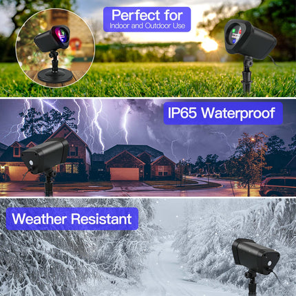 Christmas Laser Lights Outdoor, Christmas Projector Lights Outdoor with 9 Moving Red, Green, Blue Patterns, Remote Control, IP65 Waterproof for Outdoor Christmas, Decoration, Year, Holiday