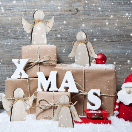 Christmas Wooden Angel Ornaments Farmhouse Christmas Ornaments Xmas Angels Rustic Christmas Decorations White Christmas Ornaments for Christmas Tree Home Decoration (8)