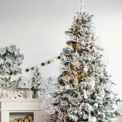 SNAIL GARDEN 24Pcs 12.8"/32.5CM Artificial Snowy Pine Needles Branches, Xmas Pine Picks Pine Twigs,Fake Winter Pine Tree Pick,Christmas Wreath Making Supplies for DIY Christmas Tree Decor
