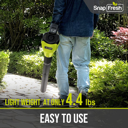 SnapFresh 20V MAX Leaf Blower - 420 CFM Cordless Leaf Blower with 4.0Ah Battery & Charger, Electric Leaf Blowers for Lawn Care, Battery Powered Leaf Blower for Snow Blowing