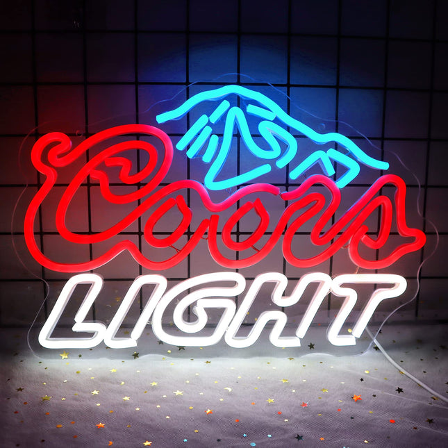 JFLLamp Crs LIGHT Neon Signs for Wall Decor Neon Lights for Bedroom Led Signs Suitable for Man Cave Bar Pub Restaurant Christmas Birthday Party Led Art Wall Decorative Crs Light Bar Sign, 5V Usb Power, 1711 Inch(Azure+red+white）