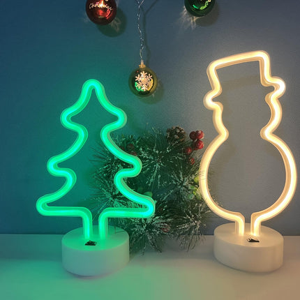 Neon Light Sign,Snowman LED Neon Signs, Battery/USB Powered Light Up Acrylic Neon Sign Night Light for Christmas,Room Decor