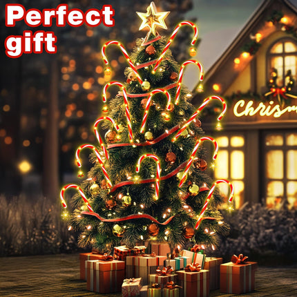12-Pack 22" Christmas Candy Cane Lights Outdoor Pathway - Waterproof IP65, 8 Lighting Modes with Timer Memory Function for Christmas Decorations, Driveway, Walkway, Front Door