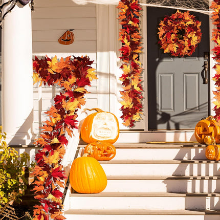 MARTINE MALL 6 Pcs Fall Maple Leaves Garland, 5.6Ft Fall Garland Fall Hanging Vines Garland for Autumn Home Wedding Fireplace Party Thanksgiving Decorations Indoor Outdoor