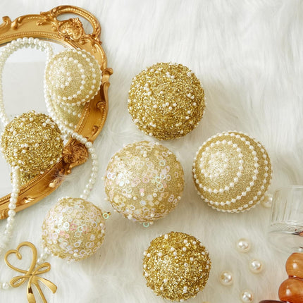 12CT Christmas Ball Ornaments, Gold Christmas Ball Decorations Shatterproof Plastic Hanging Pearl Balls for Holiday Party(70mm/2.76")