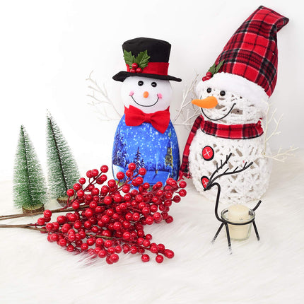 Artiflr 4 Pack Artificial Red Berry Stems Clearance, Christmas Holly Berries for Holiday Crafts and Home Decor, 17.2 Inch Red Berry Picks Christmas Tree Ornaments