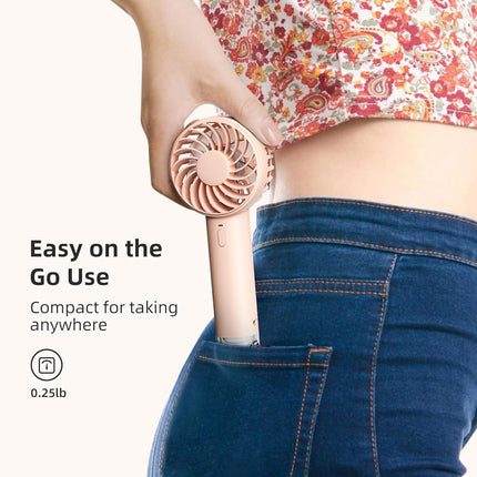 Koonie Portable Mini Handheld Personal Fan, Powerful 3 Speeds Small Desk Fan With Led Light, Cute Design Eyelash Makeup Battery