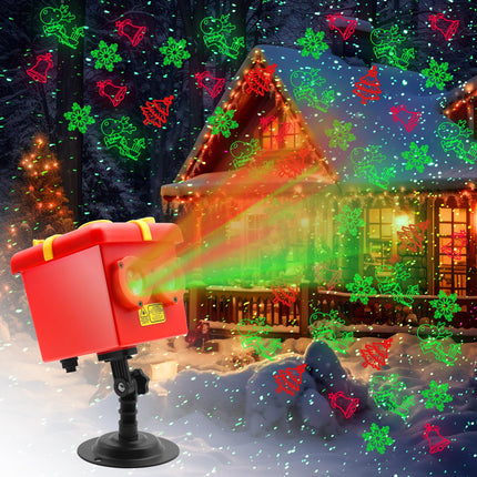 Christmas Halloween 13 Patterns Themes Box Projector Lamp，Led Projector Lights with Remote Control，IP65 Waterproof Garden Decoration Lights,Indoor Outdoor Holiday Decor,Festival s